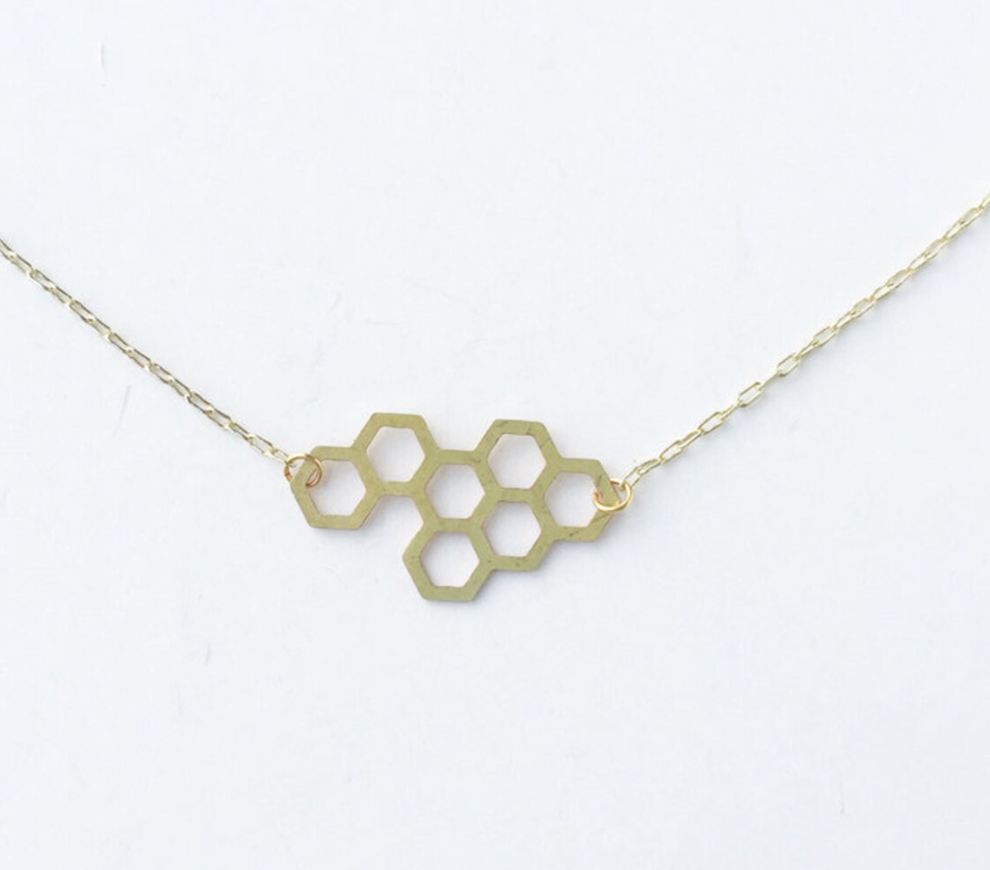 Necklace - Small Gold Honeycomb Necklace