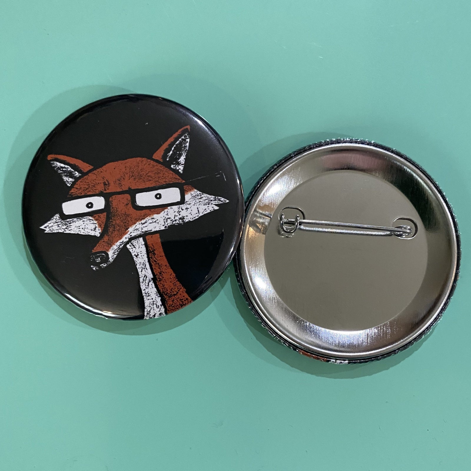 2.25" Button - Fox With Glasses