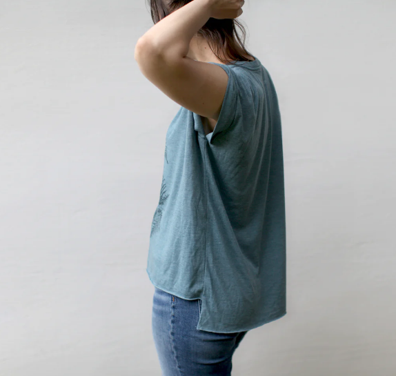 Shirt - Cap Sleeve - Forest Ferns Rolled Cuff Muscle Tee