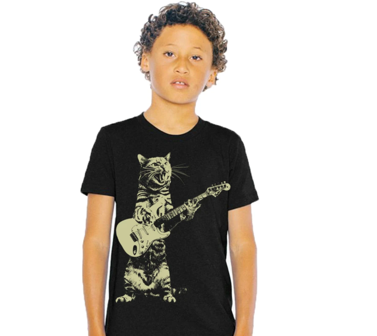 Youth Shirt - Cat Playing Guitar