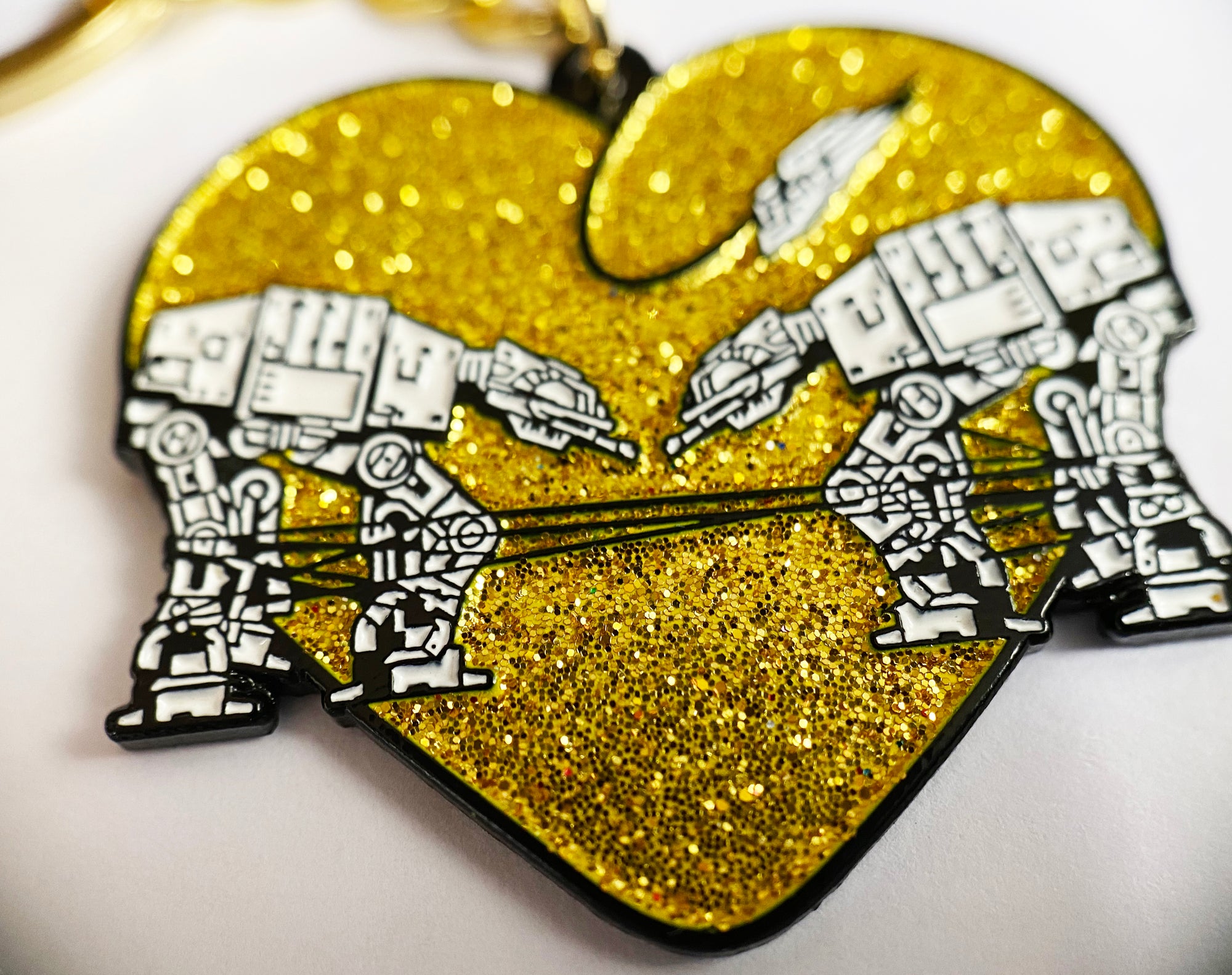 Keychain: Love AT-AT First Sight - Gold Glitter