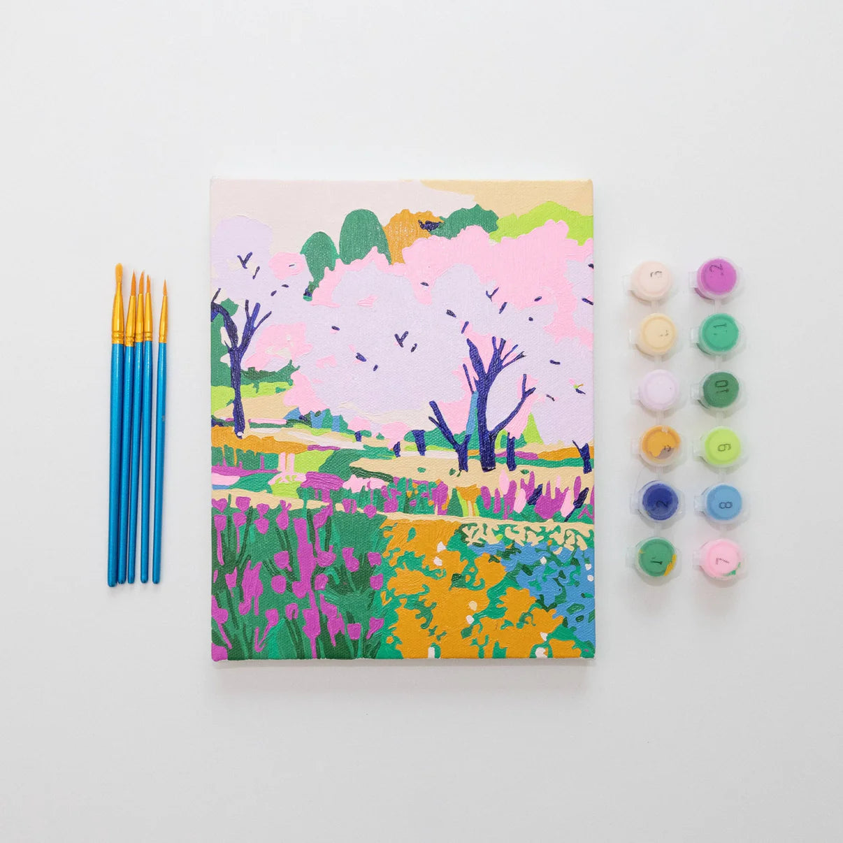 DIY - Paint Kit - Framed Cherry Blossoms (Paint Anywhere / Hebe Studio) Paint by Numbers Mini