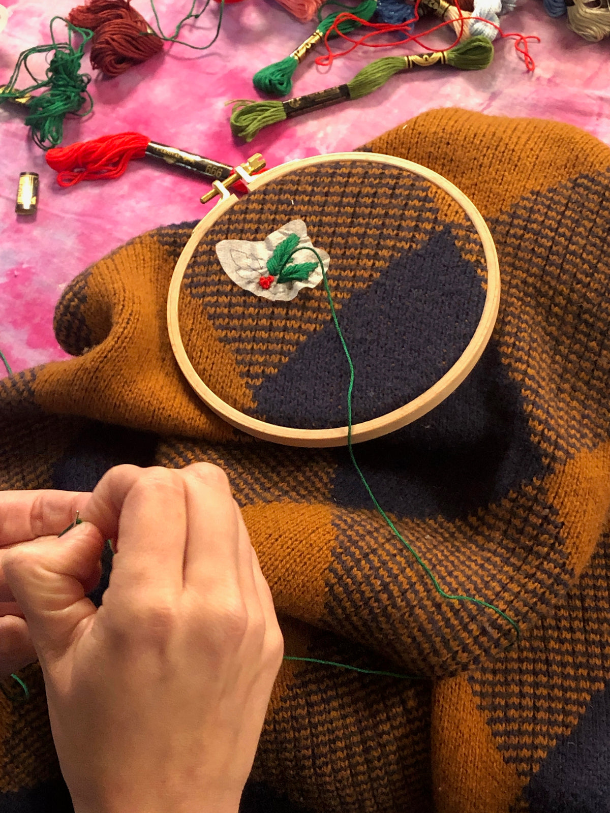 EMBROIDERY CLASS: Embellish A Holiday Sweater with Embroidery