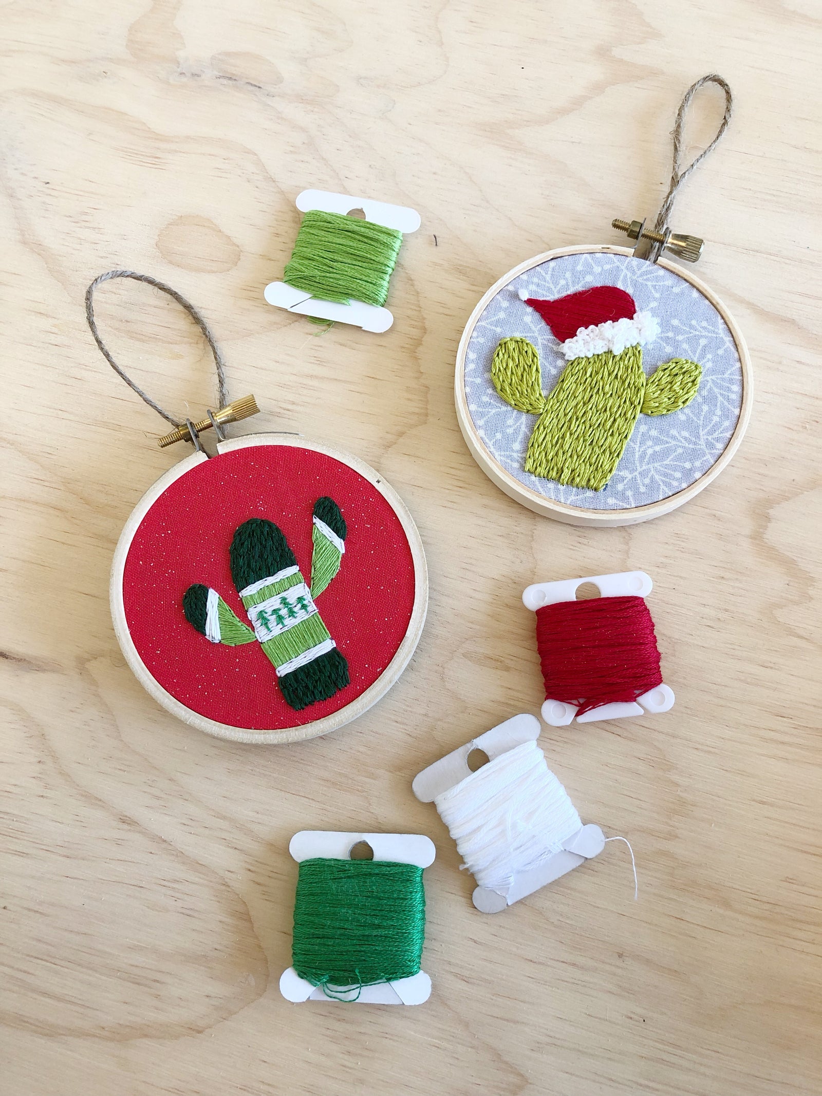 EMBROIDERY CLASS: Holiday Cactus Ornament Workshop