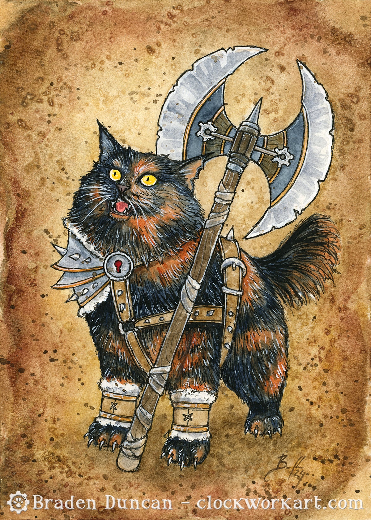 Original Art - Kitten Class: Barbarian