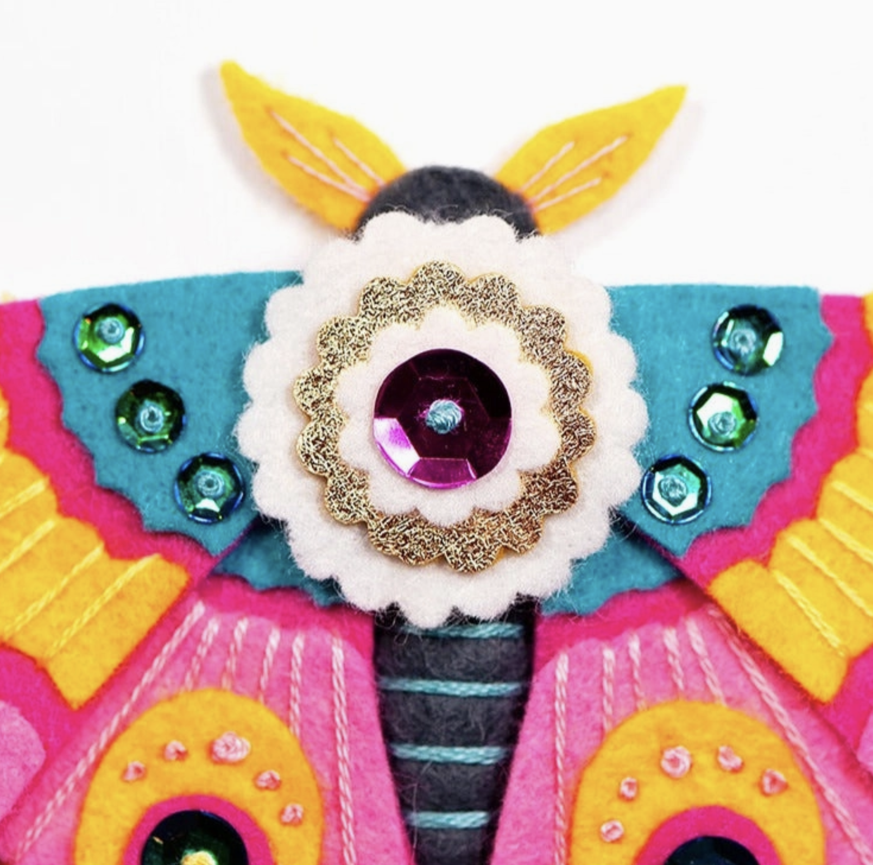 Sewing Kit - Felt Ornament - Pink Moth