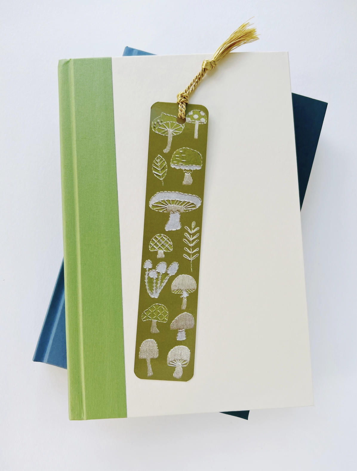Bookmark - Embroidery Mushrooms w/ Tassel