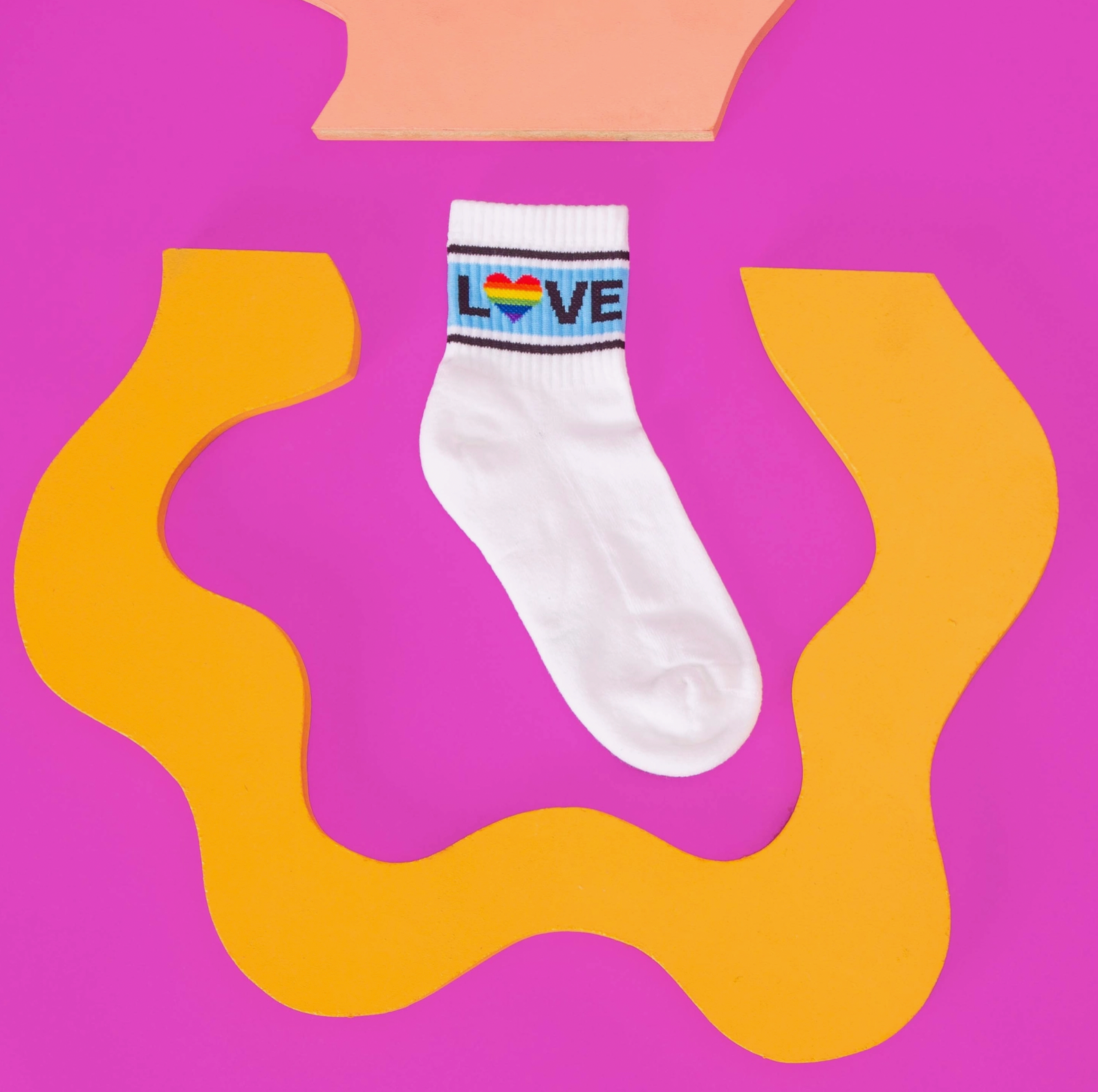 Sock - Large Ankle: Love Low Rise Gym Socks