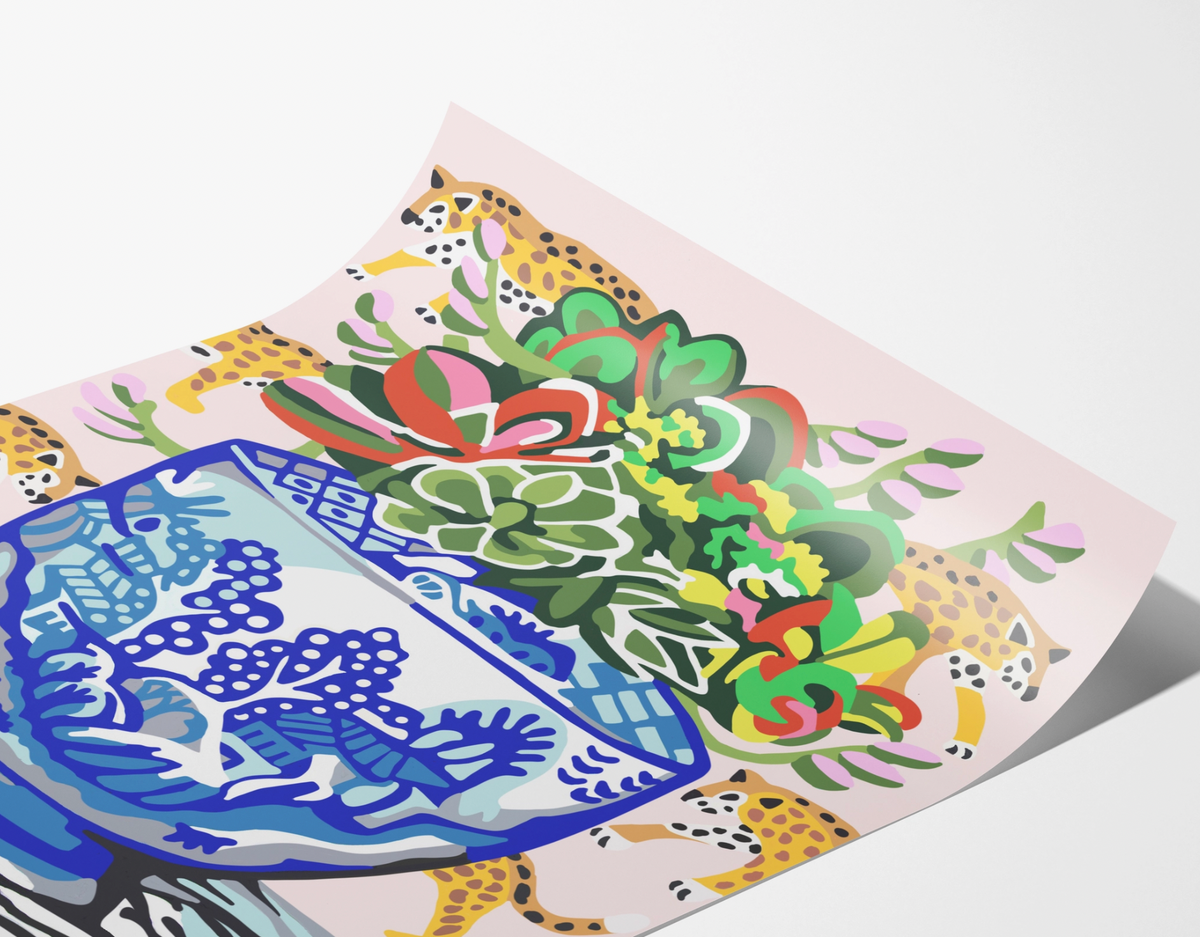 Print -  Succulent Chinoiserie