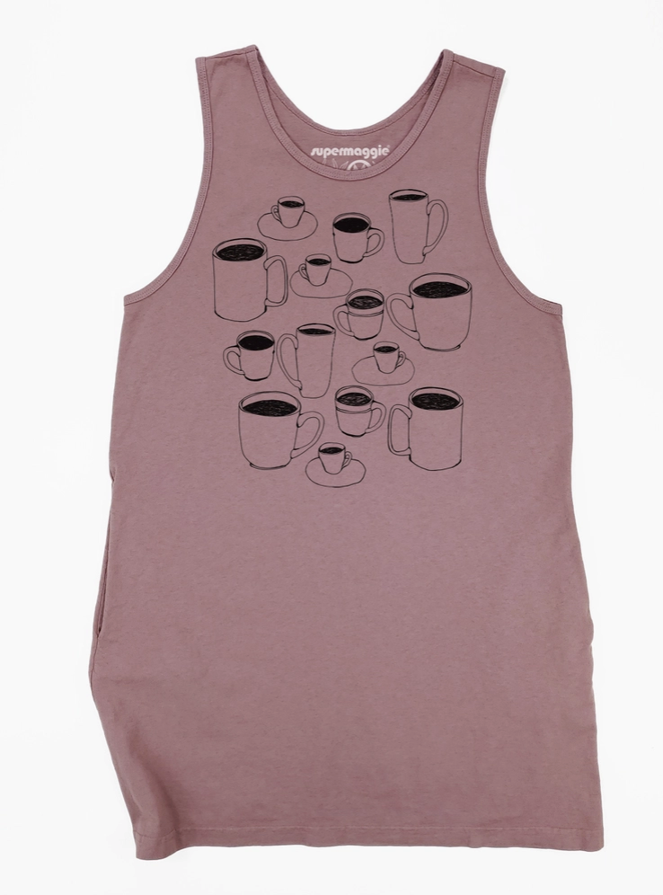 Dress - Coffee Cups Poppy Pocket - mauve