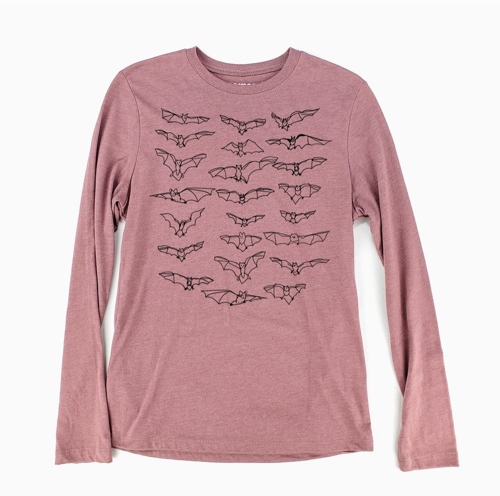 Shirt - Lulu Long Sleeve - Bats - Mauve