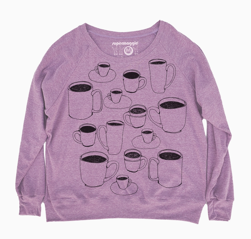 Sweatshirt - Coffee Cups Pia - Lilac