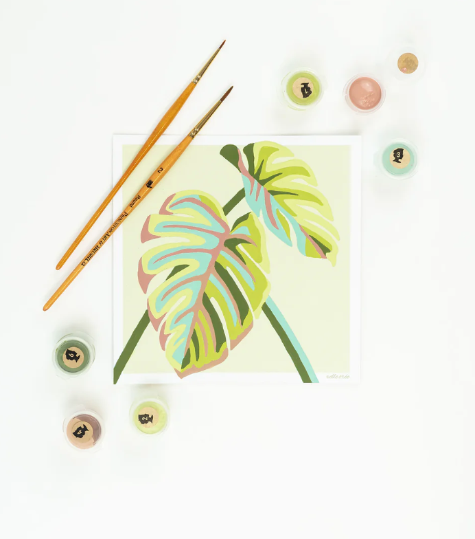 DIY - KIDS MINI Paint By Number Kit - Monstera Leaves