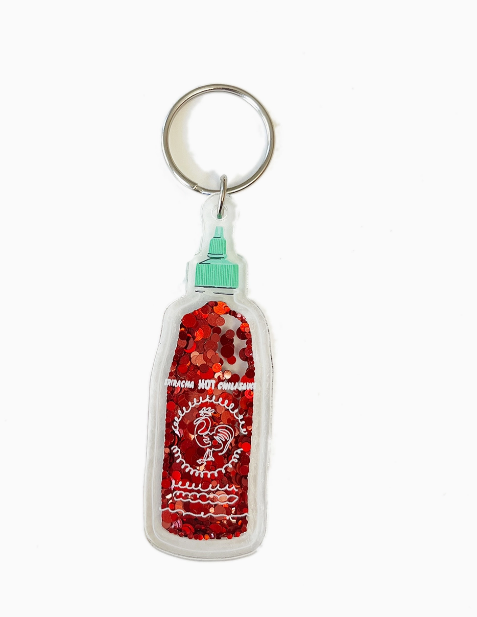 Keychain - Sriracha Hot Sauce Sparkle