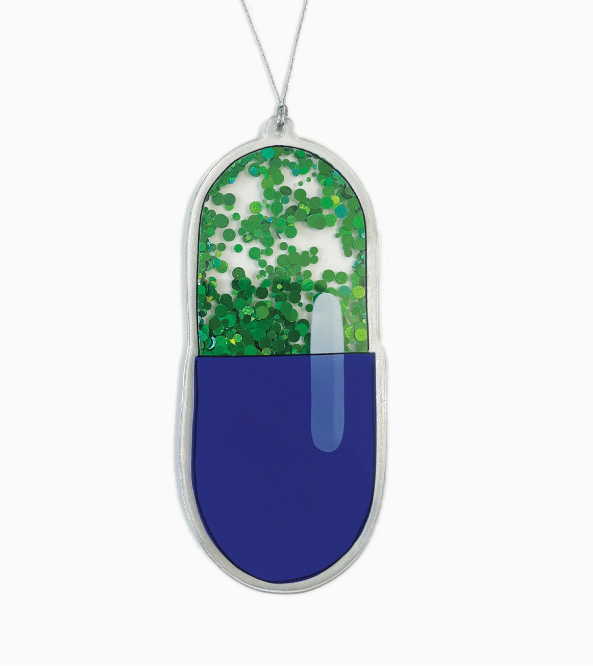 Ornament - Blue and Green Pill Shaker