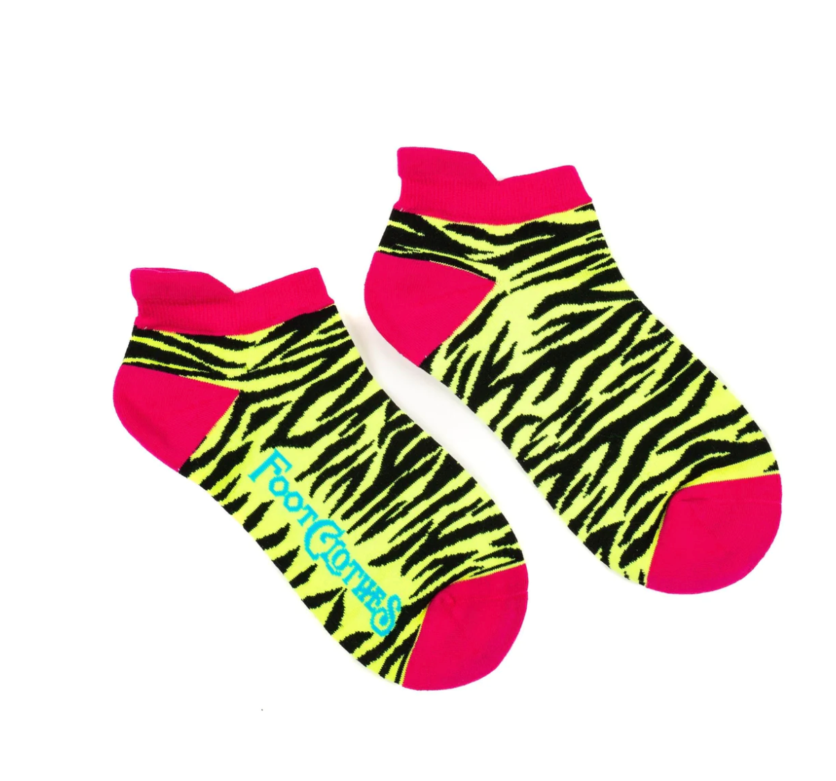 Sock - Ankle Socks:  80s Neon Tiger Stripe
