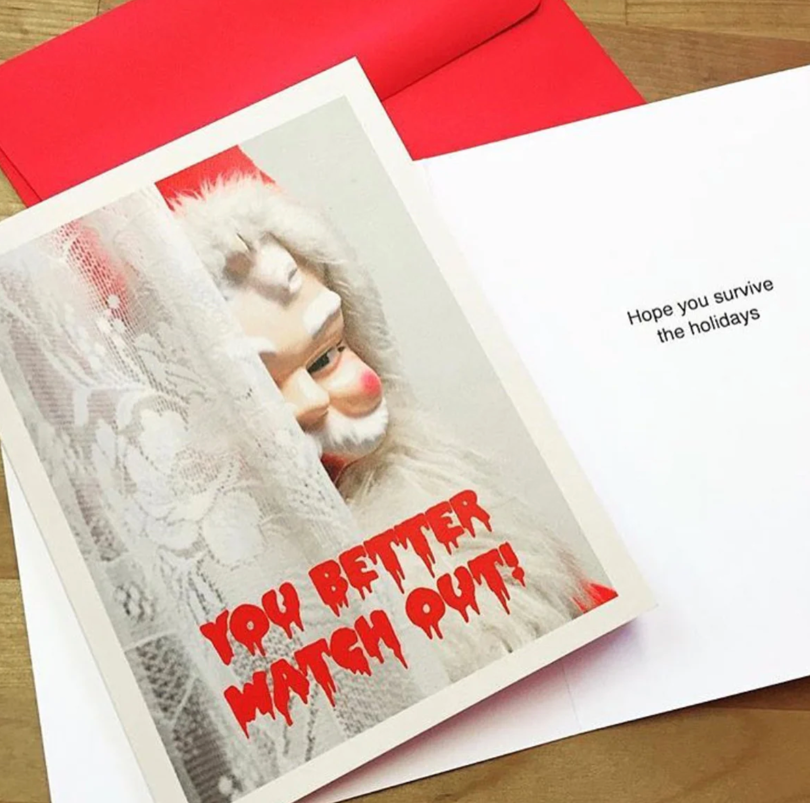 Boxed Cards - You Better Watch Out Creepy Santa