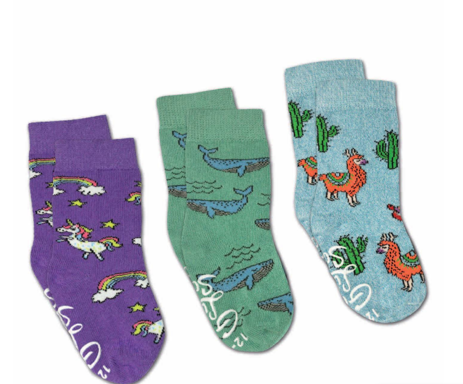 Sock - 3 Pack - Llamas, Unicorns and Whales