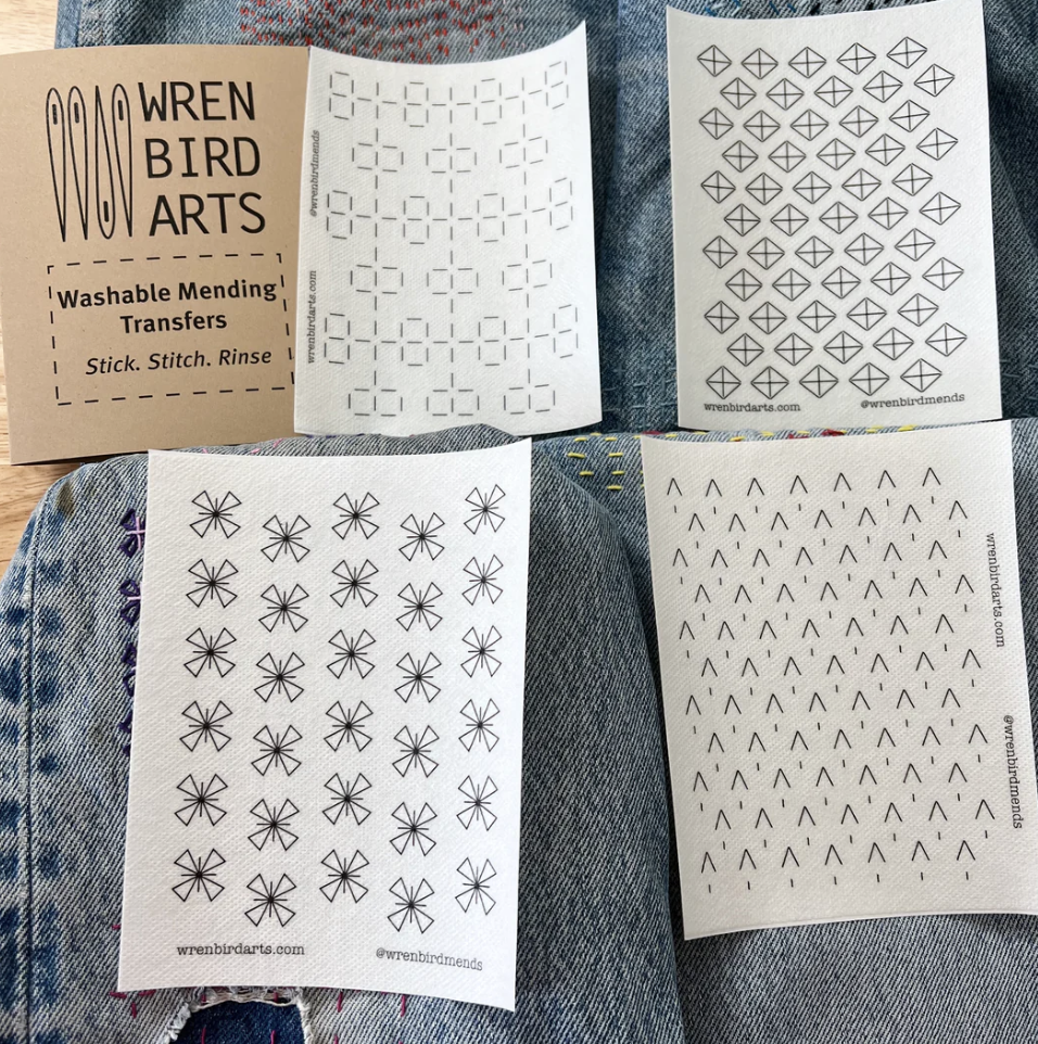 Craft Supply - Washable Mending Transfers - #8 Craft Brown Visible Mending Templates