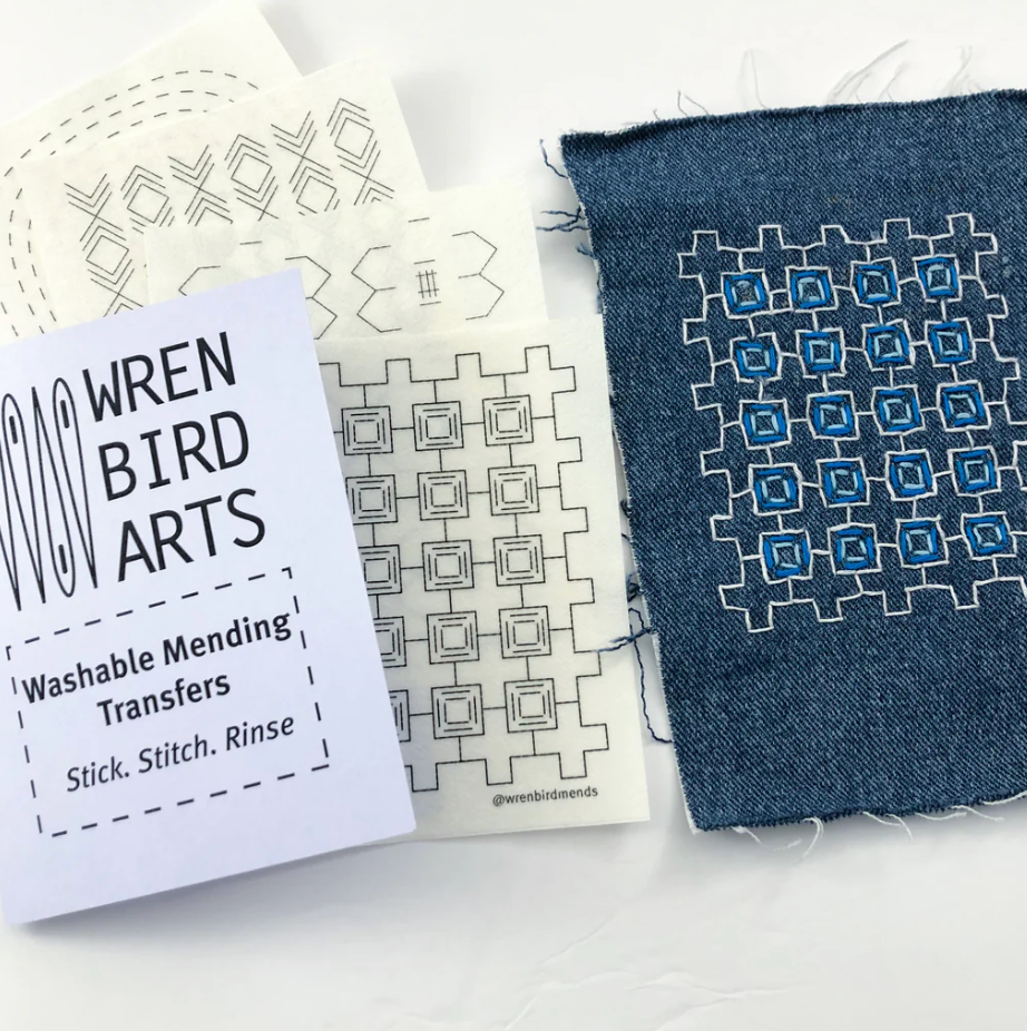 Craft Supply - Washable Mending Transfers - #5 Lavender Visible Mending Patterns