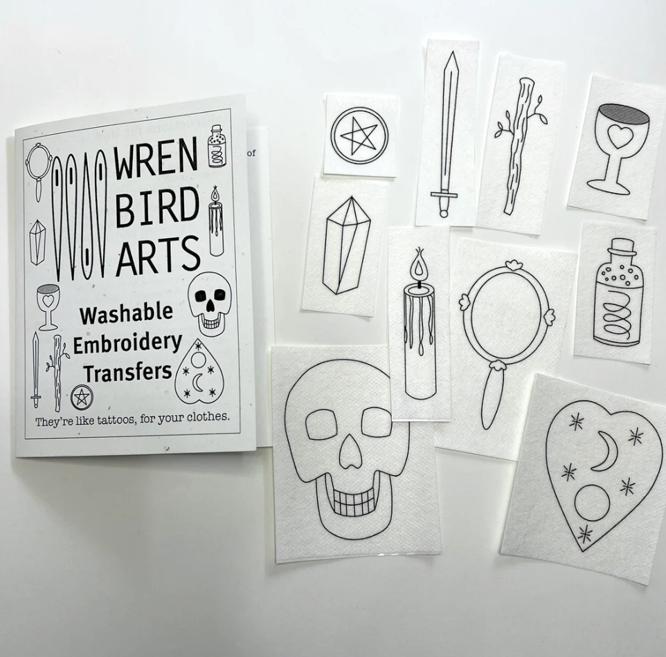 Craft Supply - Washable Mending Transfers - Witchy Embroidery Transfers