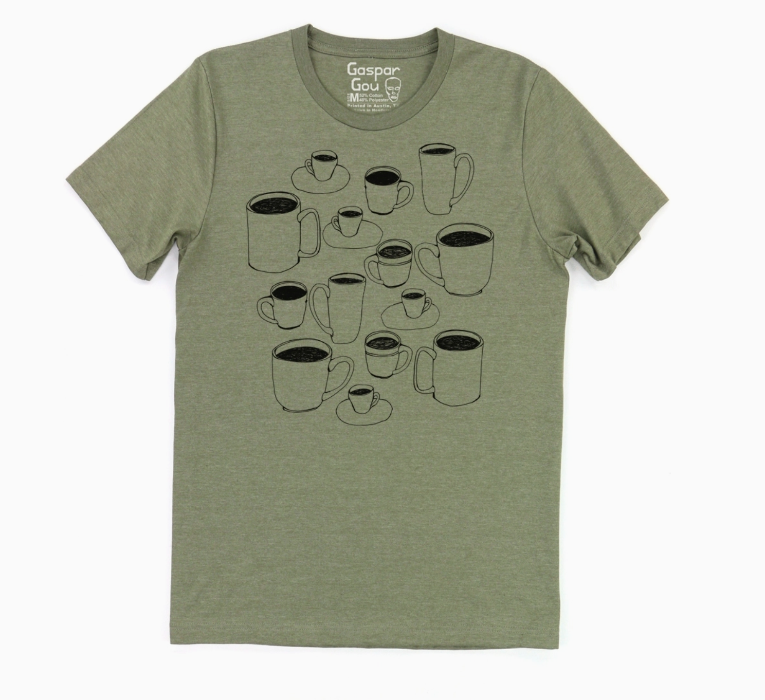 Shirt - Coffee Cups - Charlie - Lieutenant Green