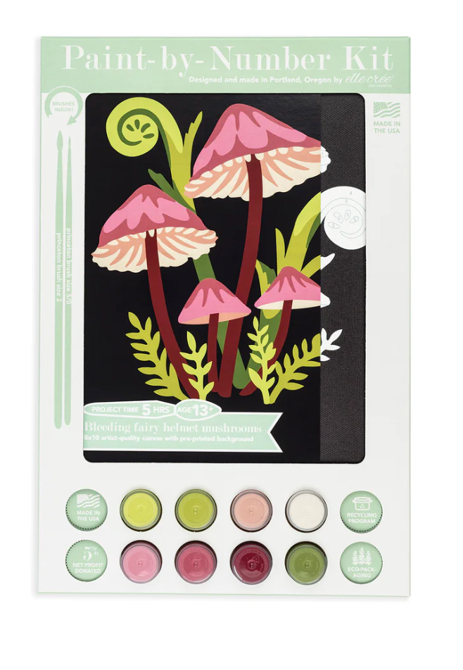 DIY - Paint By Number Kit - Bleeding Fairy Helmet Mushrooms