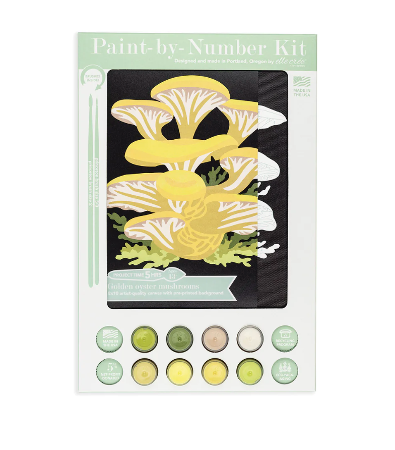 DIY - Paint By Number Kit - Golden Oyster Mushrooms