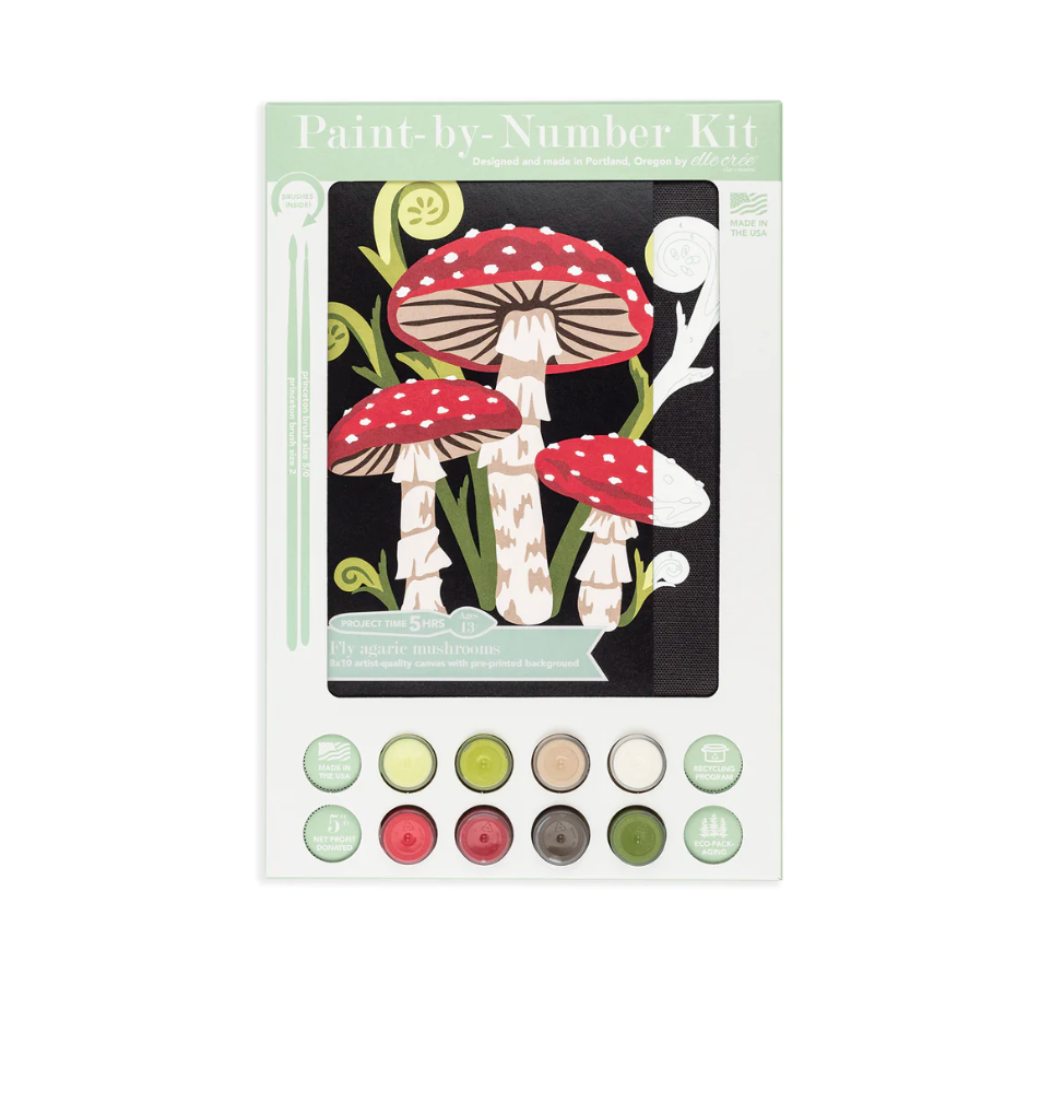 DIY - Paint By Number Kit - Fly Agaric Mushrooms