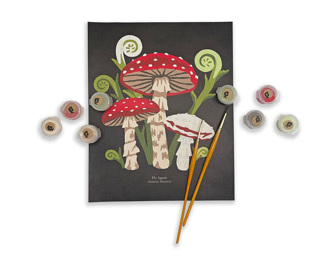 DIY - Paint By Number Kit - Fly Agaric Mushrooms