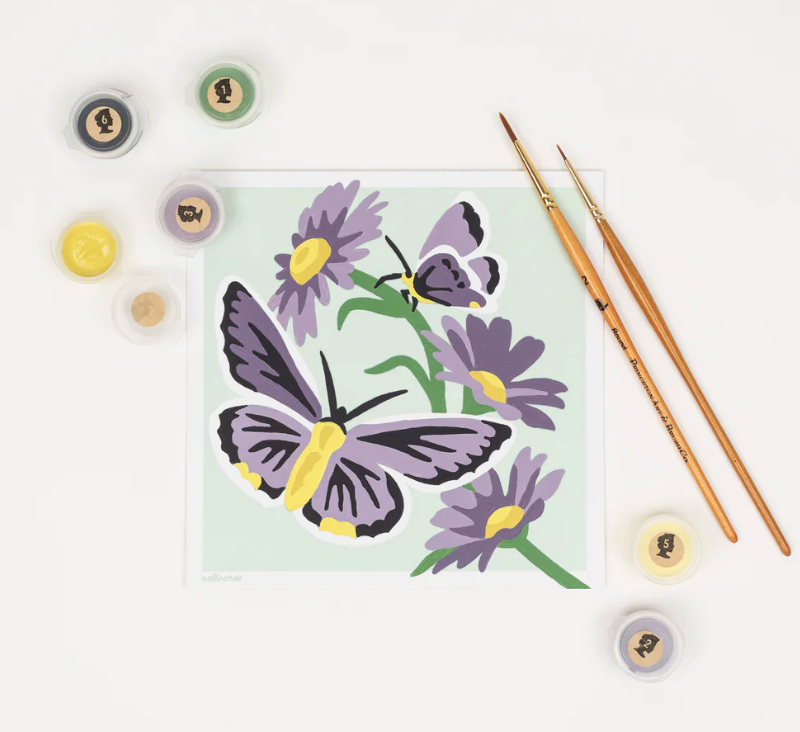DIY - MINI Paint By Number Kit - Lavender Butterflies