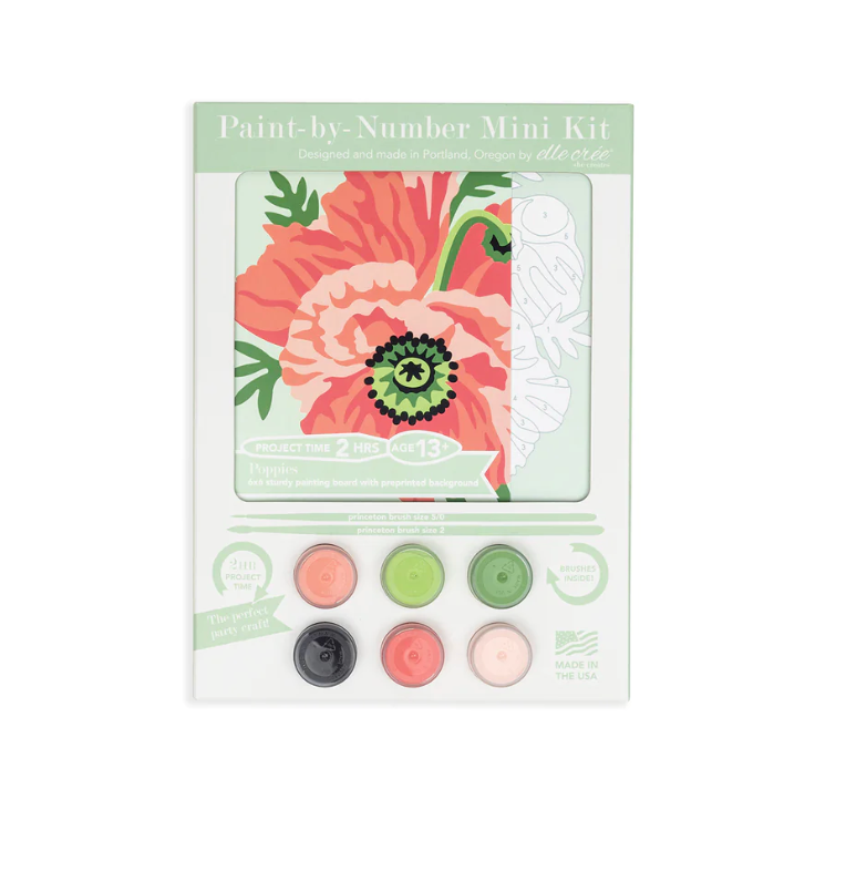 DIY - MINI Paint By Number Kit - Poppies