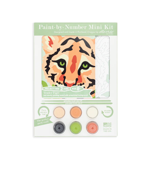 DIY - KIDS MINI Paint By Number Kit - Tender Tiger