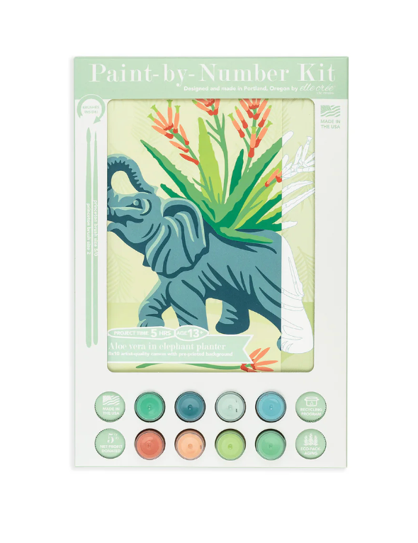 DIY - Paint By Number Kit - Aloe Vera in Elephant Planter