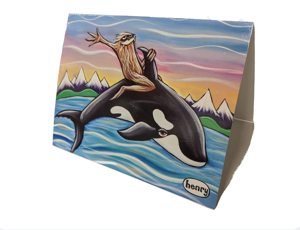 Card - Sasquatch Riding An Orca
