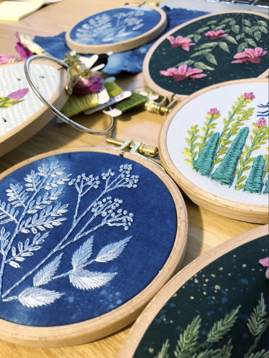EMBROIDERY CLASS: Embroider a Botanical Cyanotype