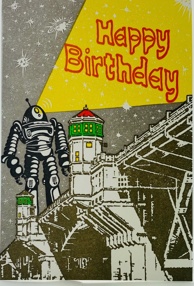 Card -  Retro Robot Wishes You A Happy Birthday