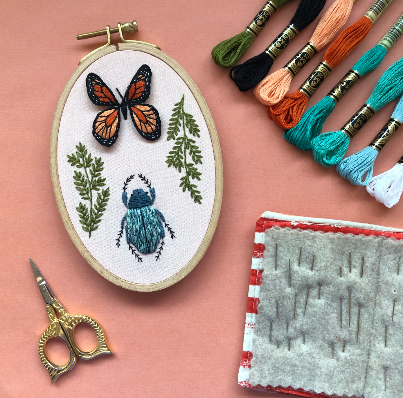 EMBROIDERY CLASS: Create a 3D Butterfly Pin