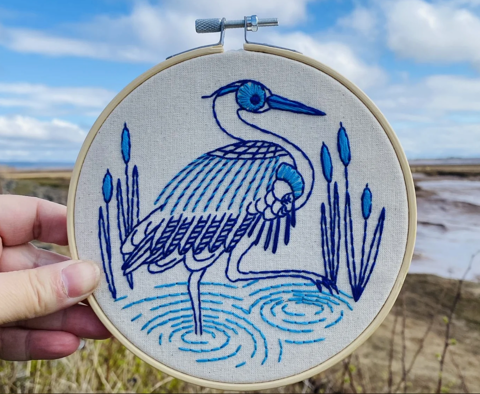 Embroidery Kit - Blue Heron