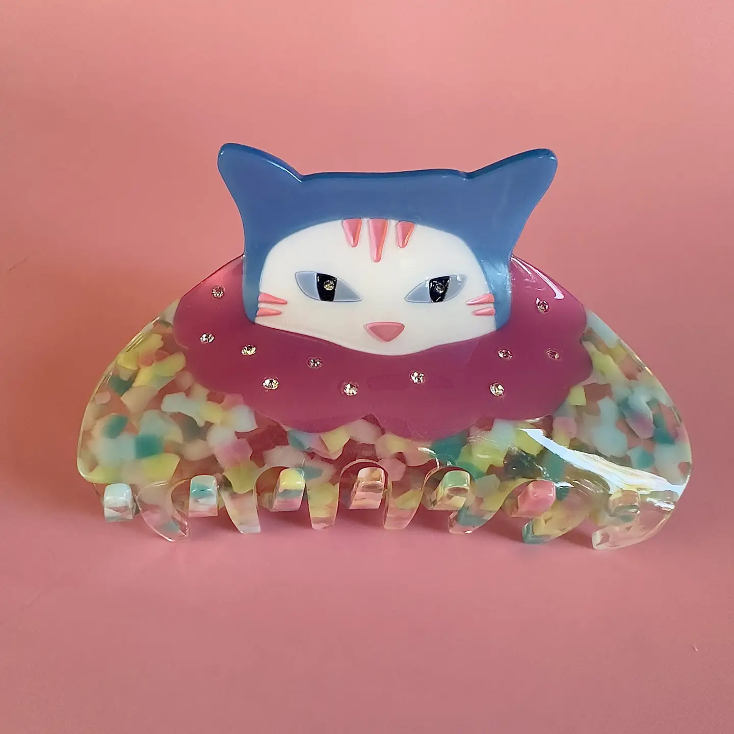 Hair Claw - Confetti Cat Clown