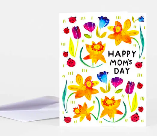Card - Happy Mother&#39;s Day Floral Daffodils