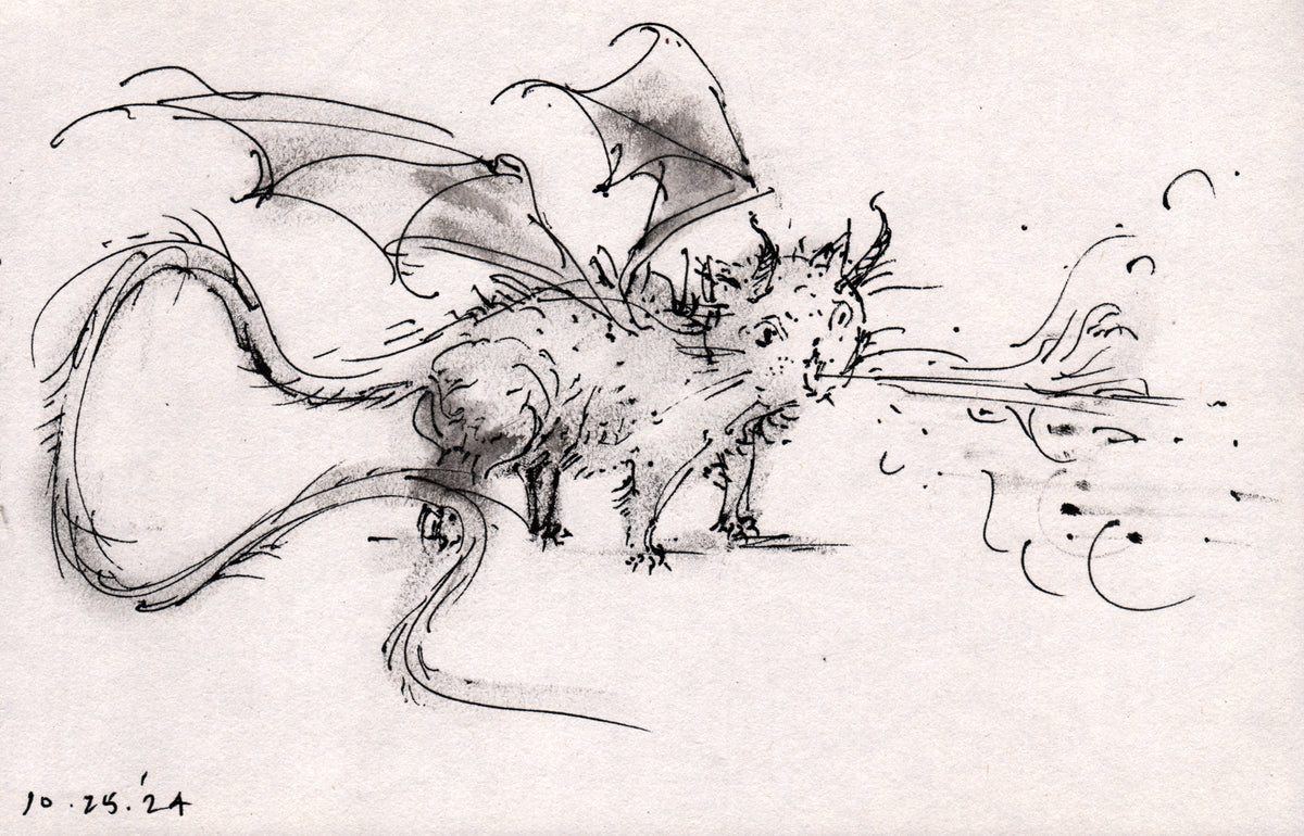 Original Art - Dragon Cat - Sketch