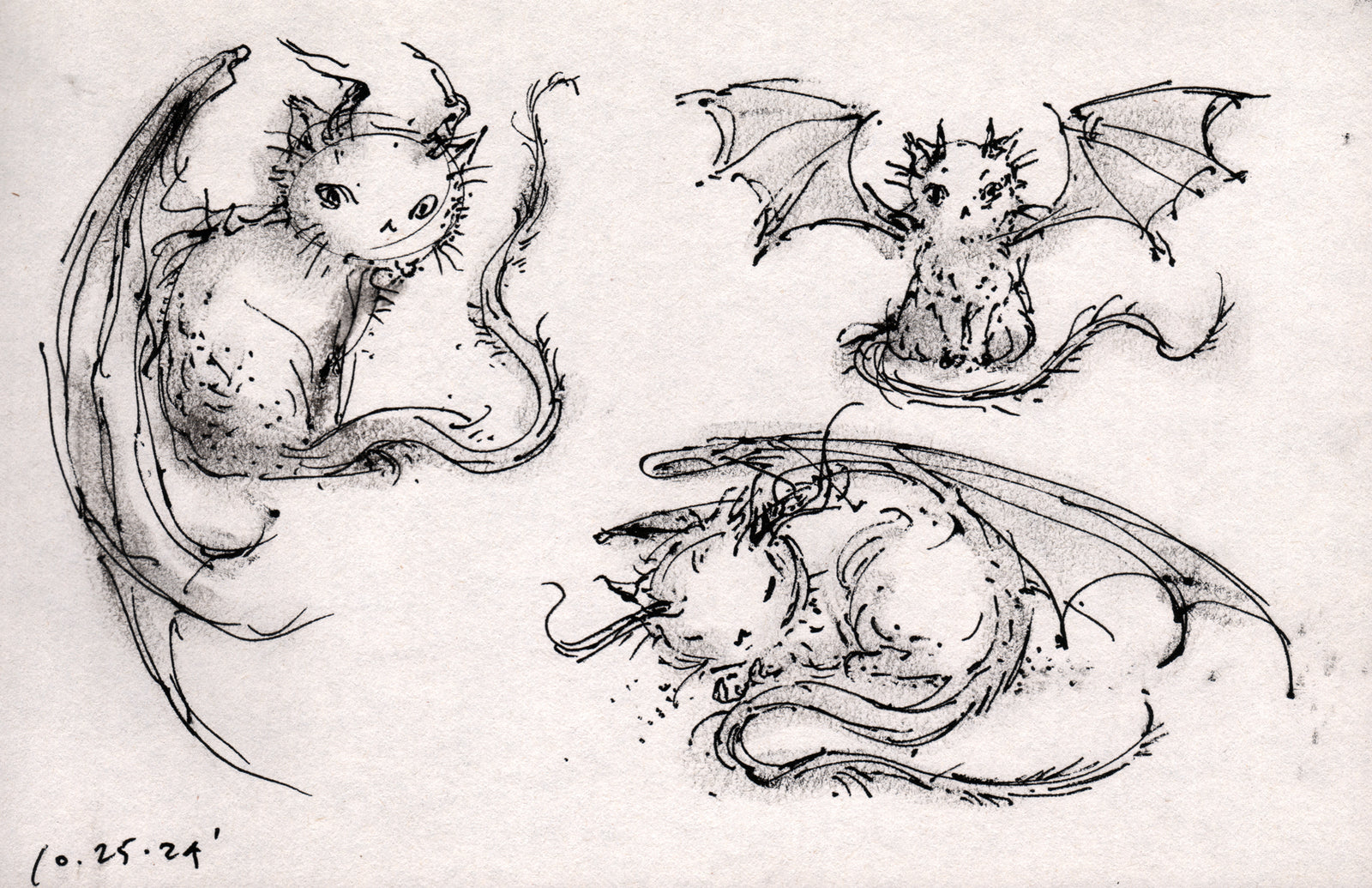 Original Art - Dragon Cats - Sketch