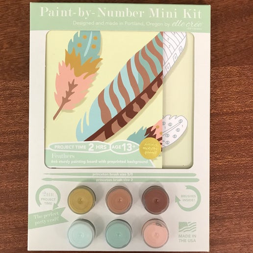 DIY - MINI Paint By Number Kit - Feathers