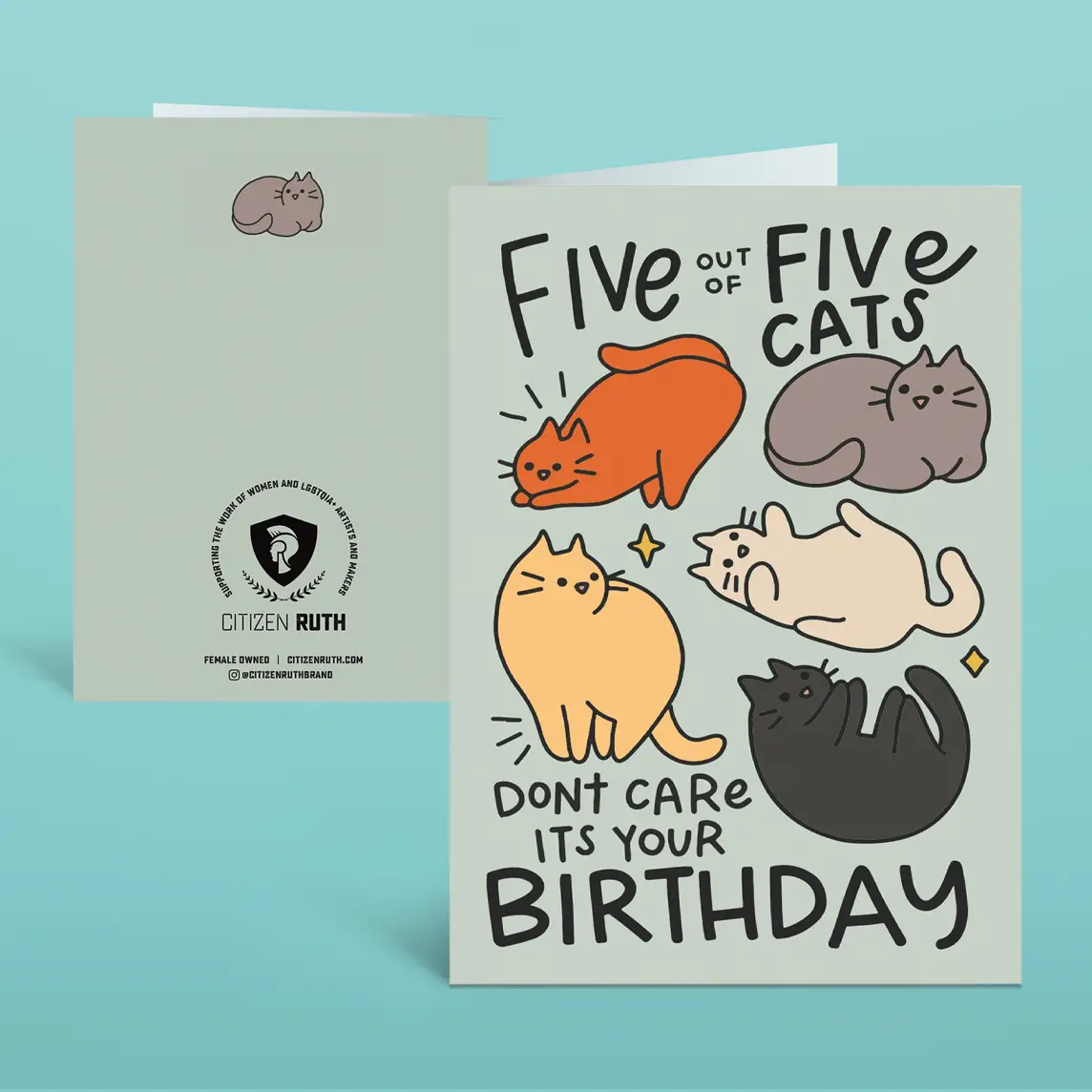 Card - 5 out of 5 Cats Don&#39;t Care About Your Birthday