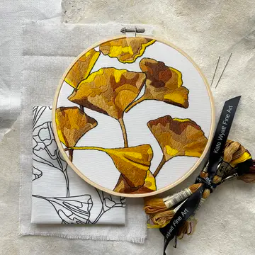 DIY - Embroidery - Ginkgo Leaves