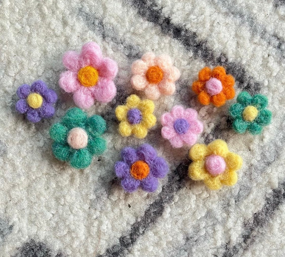 FELTING CLASS: Felted Flower Earrings