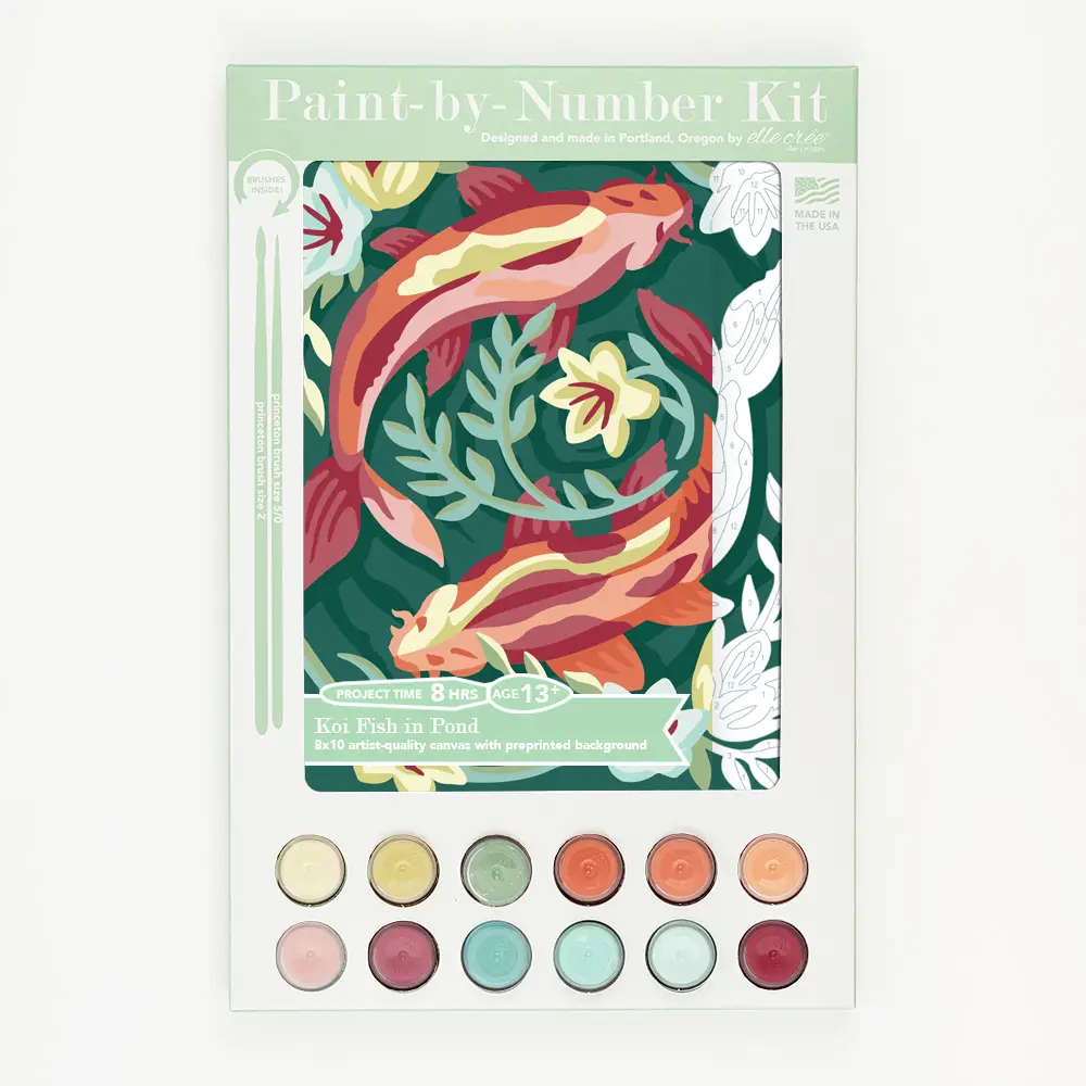 DIY - Paint By Number Kit - Koi Fish in Pond