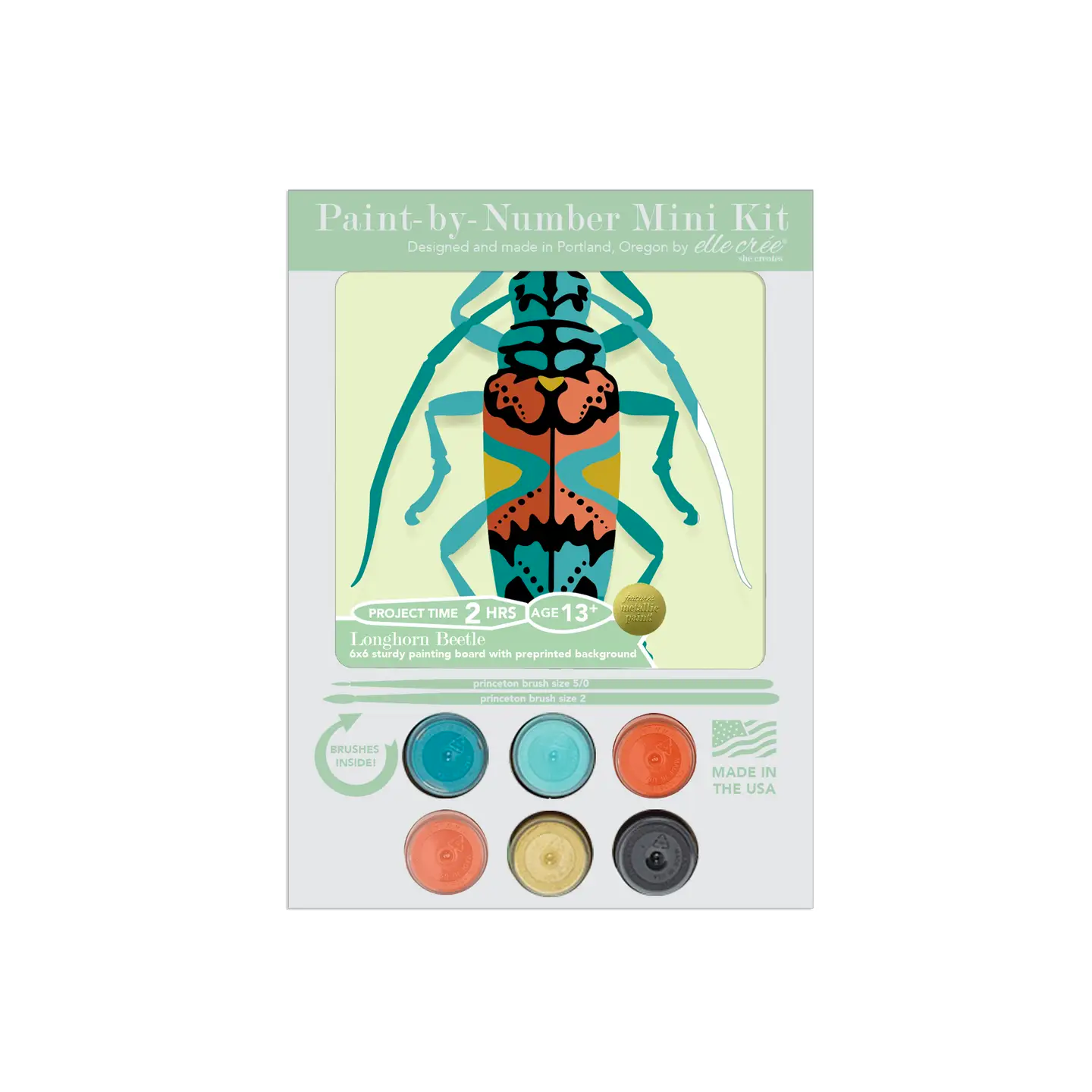 DIY - KIDS MINI Paint By Number Kit - Longhorn Beetle