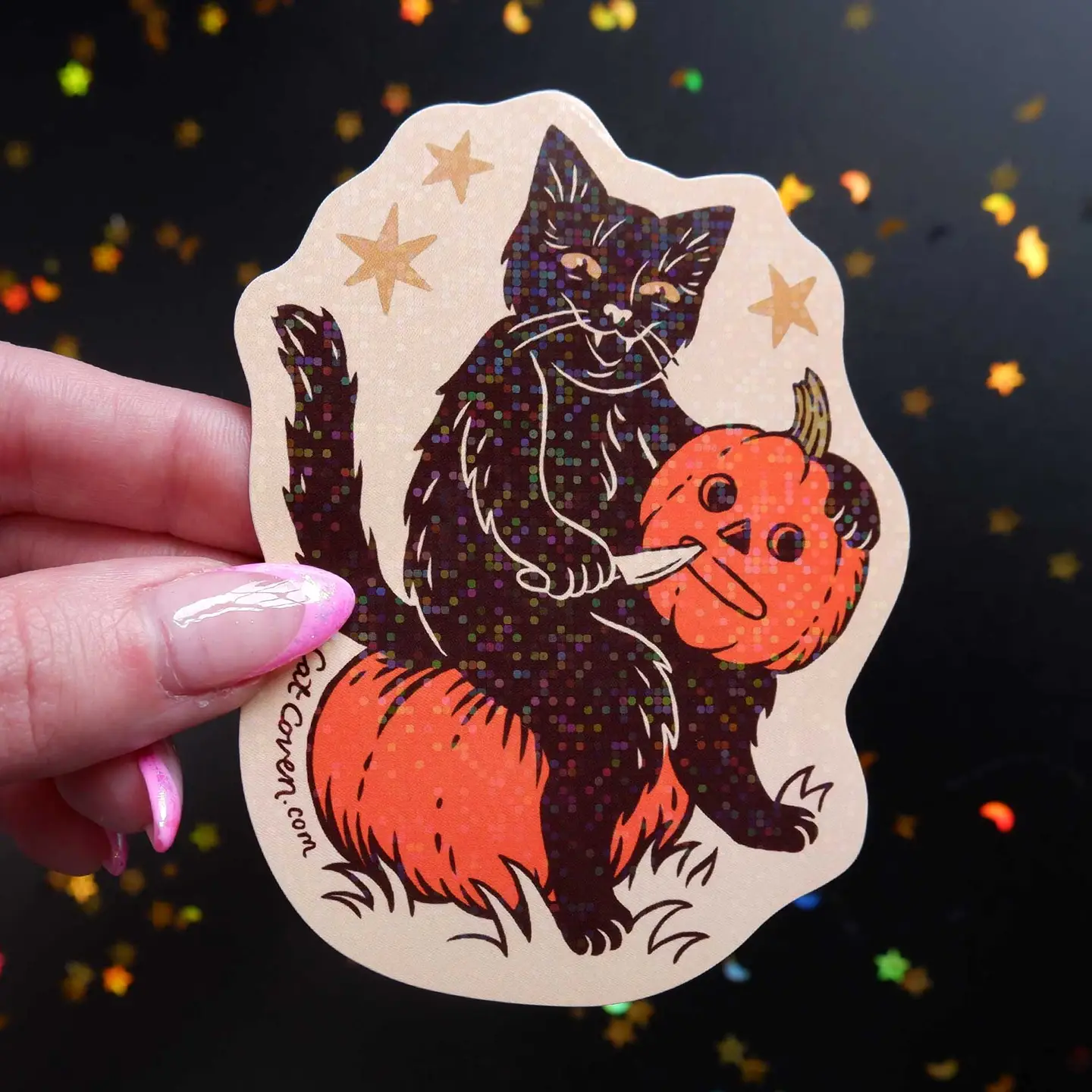 Sticker - Pumpkin Carving Cat